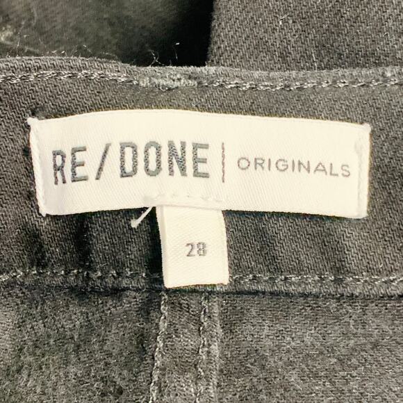 RE/DONE Size 28 Black Cotton Blend Distressed High Waisted Jeans - Picture 4 of 7